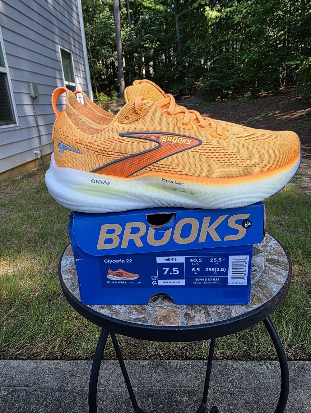 Brooks Glycerin 22 1104451D821 Orange Running Shoes Sneaker Men Sz 7.5 D Worn 5x